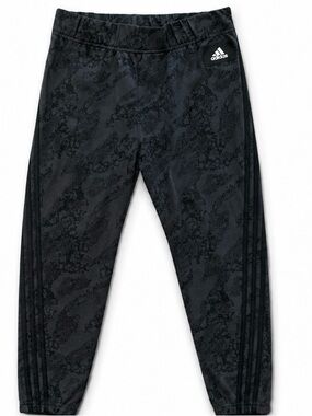Adidas Women's Printed 3-Stripes Leggings | Black/Charcoal | Size Medium